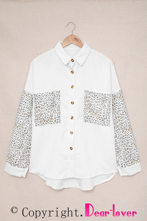 Patchwork Corduroy Buttoned Shirt Jacket